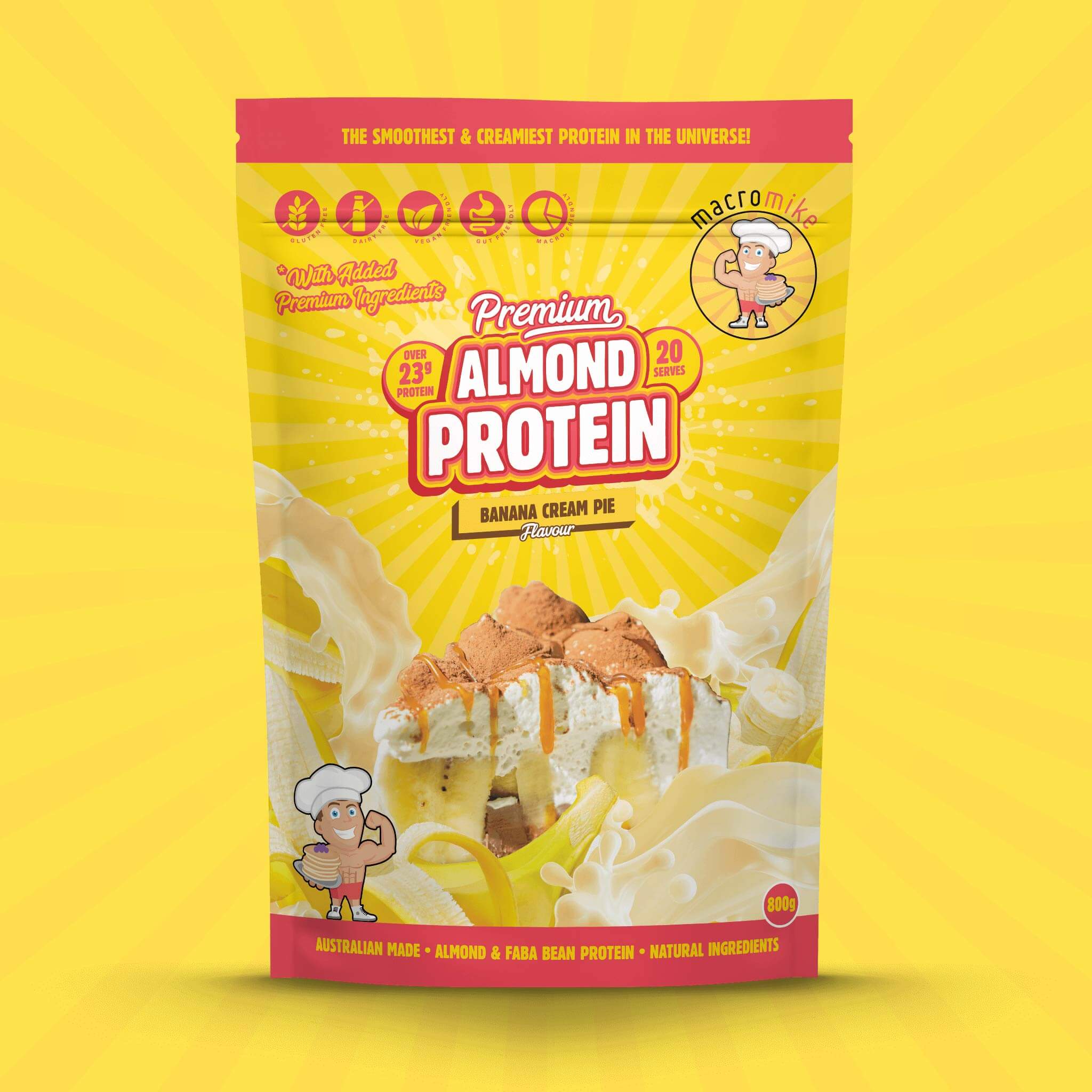 Banana Cream Pie Premium Almond Protein (800g Bag) - Image 3