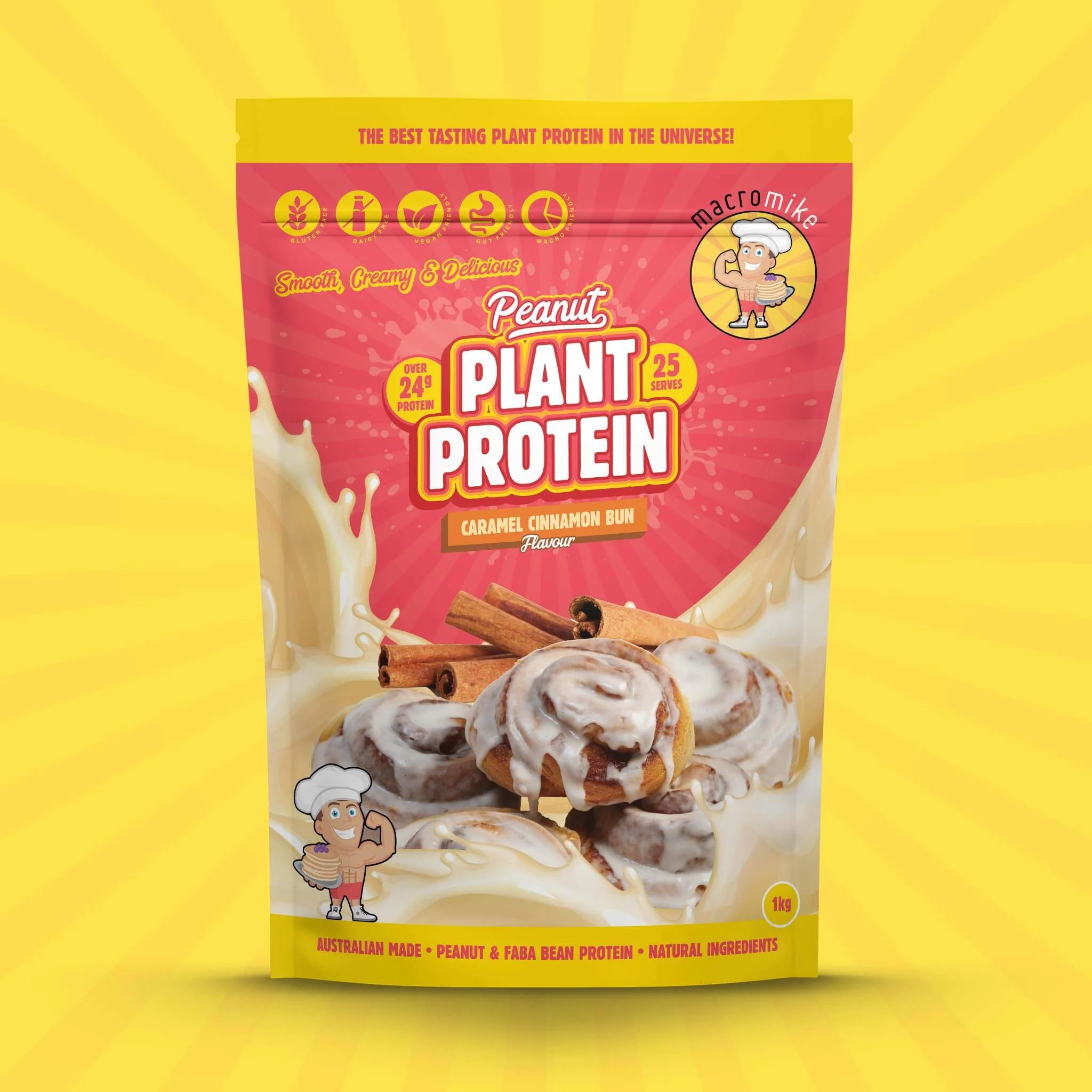 Caramel Cinnamon Bun Peanut Butter Protein (1kg Bag) - Image 3