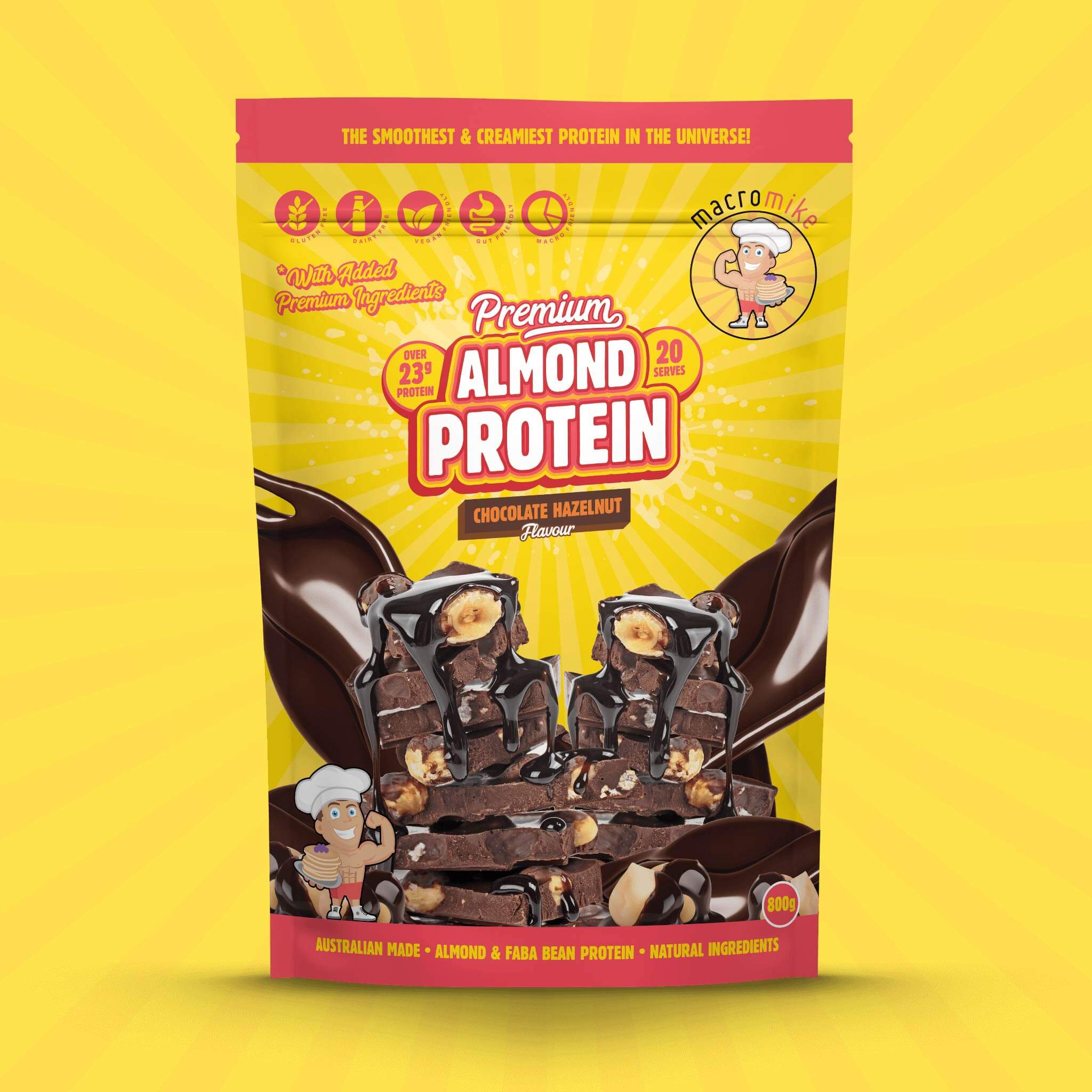 Chocolate Hazelnut Premium Almond Protein (800g Bag) - Image 3