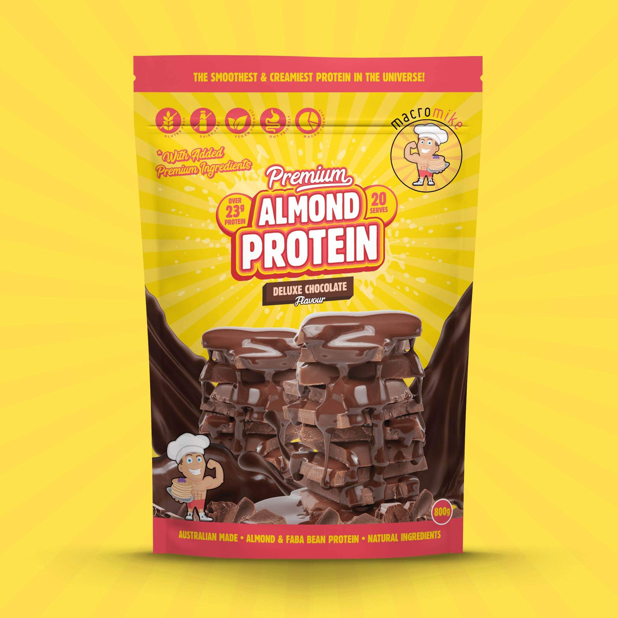 Deluxe Chocolate Premium Almond Protein (800g Bag) - Image 3