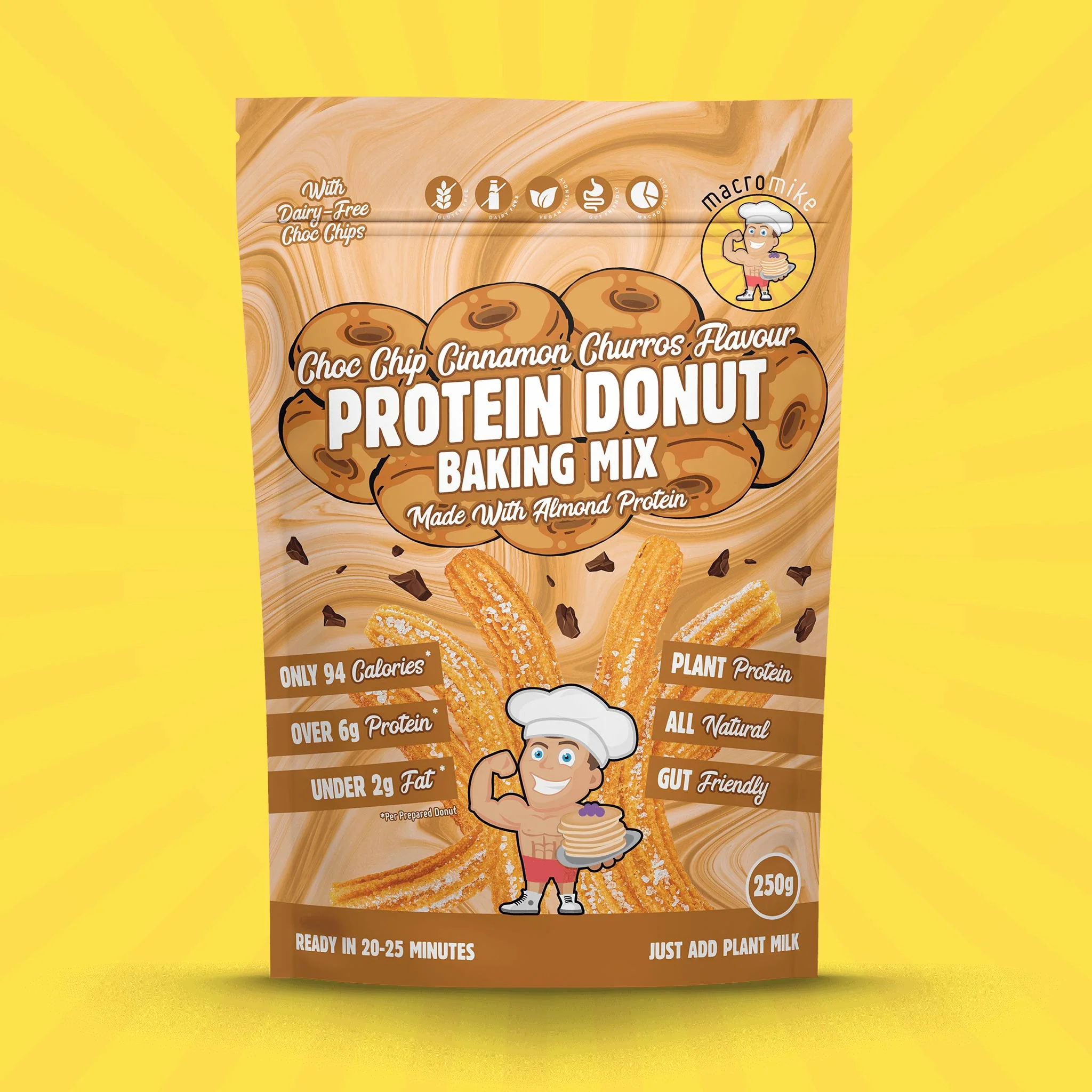 Choc Chip Cinnamon Churros Donut Baking Mix (250g Bag) - Image 3