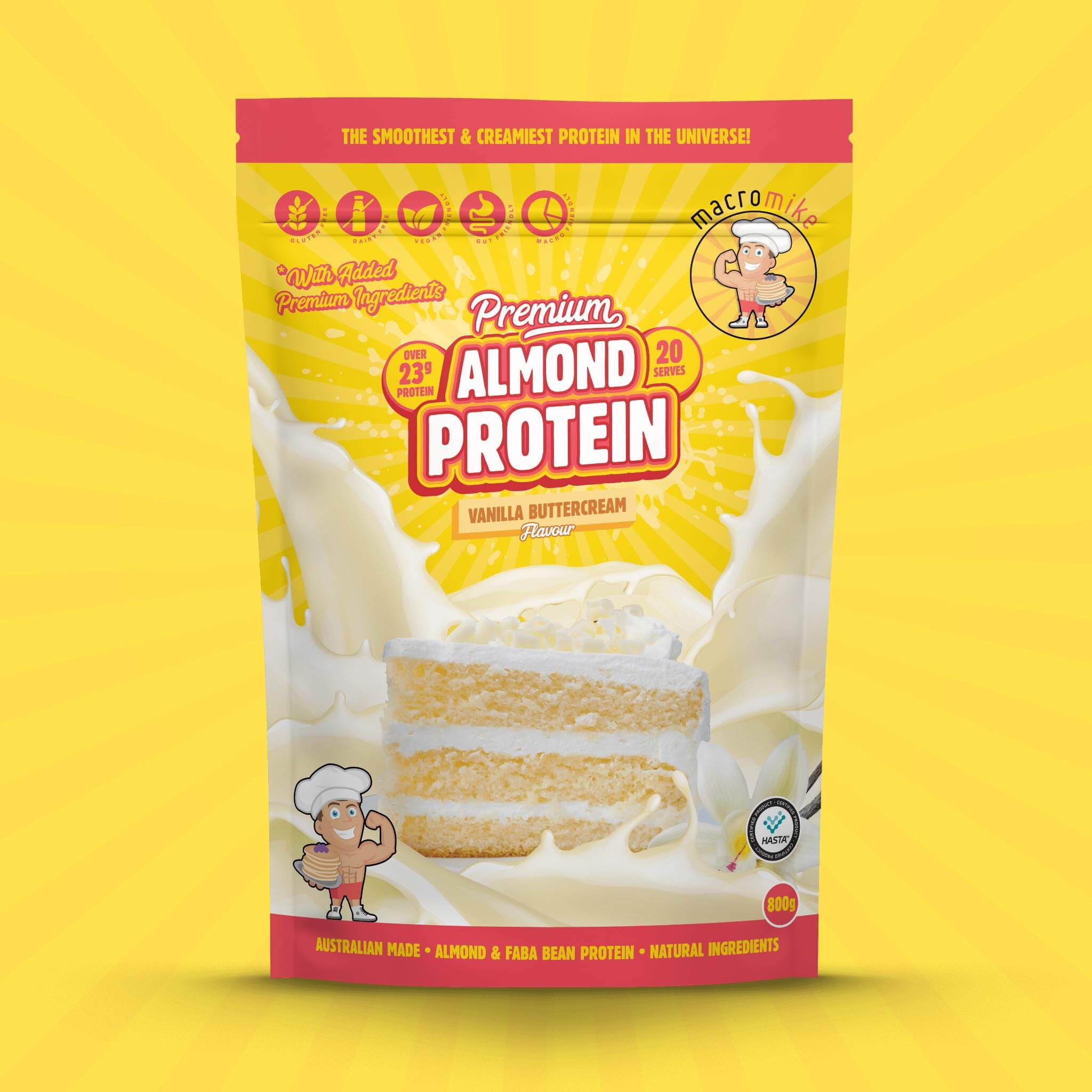 Vanilla Buttercream Premium Almond Protein (800g Bag) - Image 3