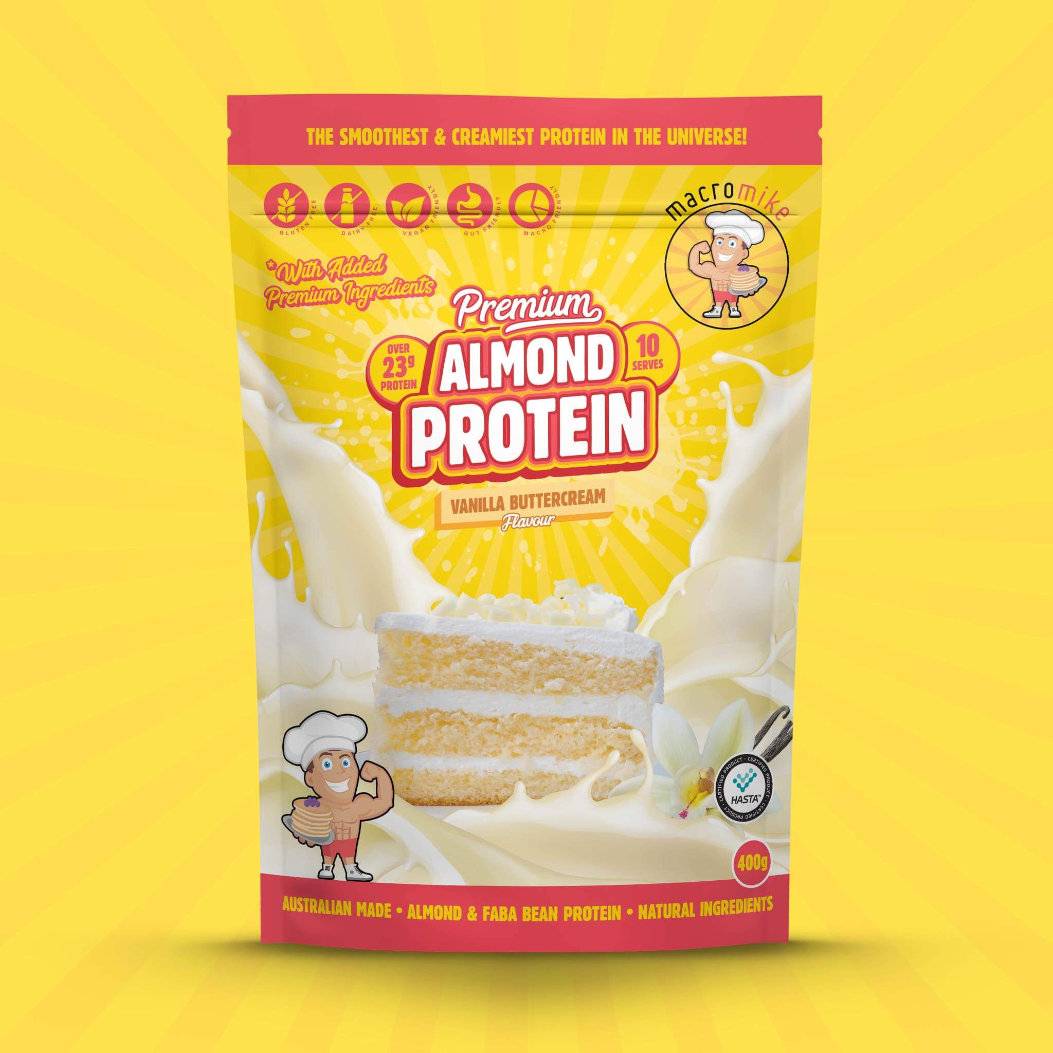 Vanilla Buttercream Premium Almond Protein (400g Bag) - Image 3